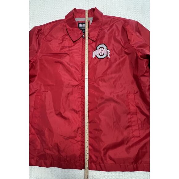 Ohio State Buckeyes Jacket XL Red OSU Zip Carl Banks Windbreaker Vintage Style - Picture 6 of 11